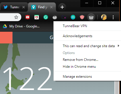 how to use tunnelbear chrome