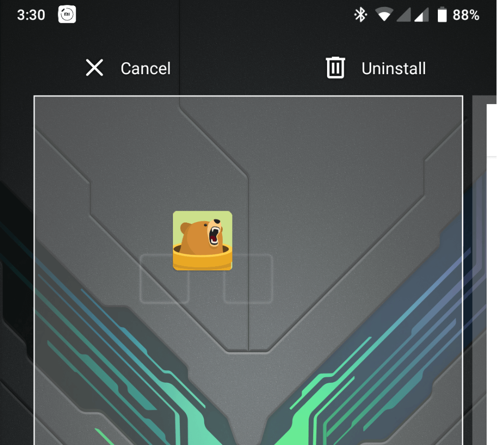 unistall tunnelbear on android